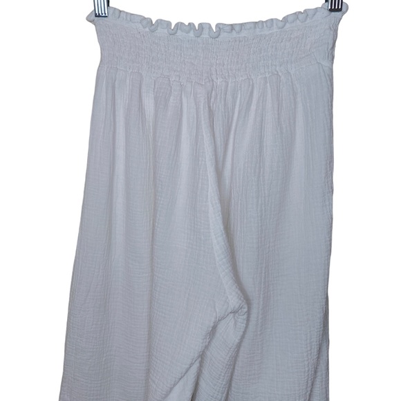 Just Living Women’s Size Small White Gauze Boho Ankle Wide Leg Casual Pants - Picture 5 of 10